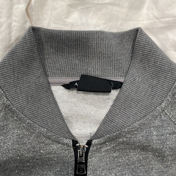 Armani Exchange zipper sweatshirt snap close pockets gray and black size M - Picture 8 of 12